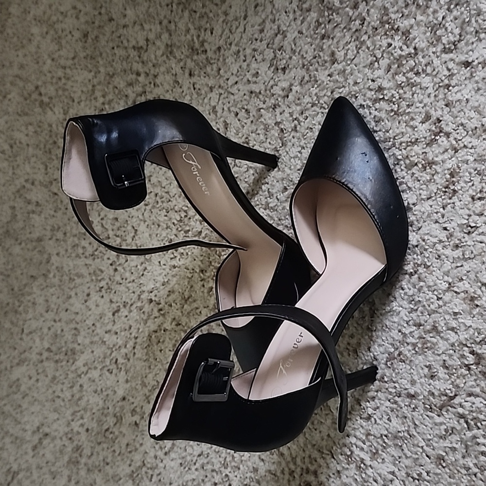 Black heels with ankle strap
